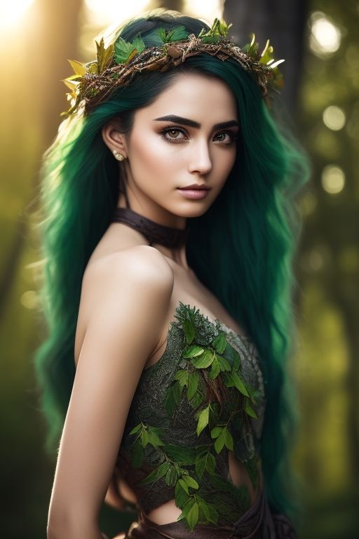 Silverevermoore: A Beautiful Dryad With ((bark Covering Her Skin On Her 