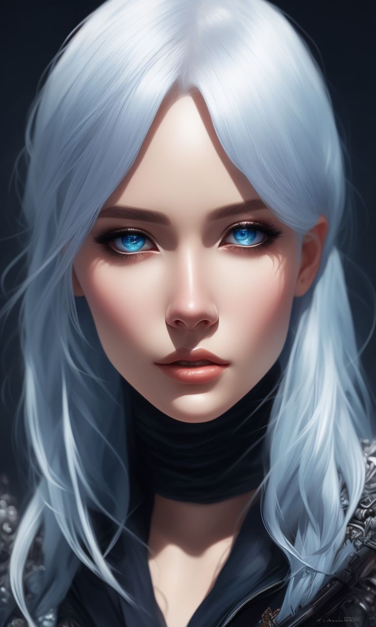 Aerishiph: Girl with silver hair and blue eyes