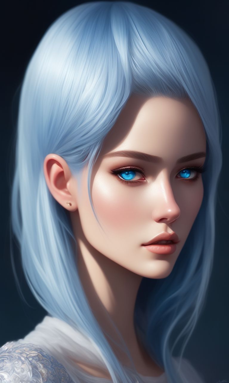 Aerishiph: Girl With Silver Hair And Blue Eyes