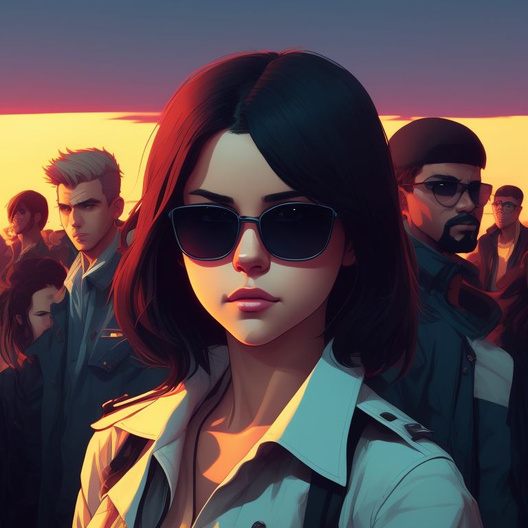 closed-emu593: Selena Gomez with super cool beard, wear a professional ...