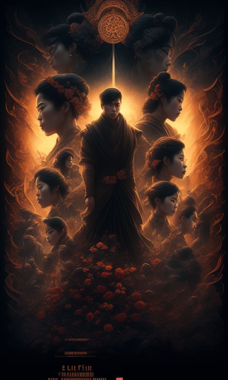 el FILIBUSTERISMO poster  background , with an intricate and detailed design inspired by traditional japanese art, the poster should have a dark and ominous vibe, with a sharp focus and warm lighting, trending on social media platforms, created by digital artists like artgerm, Greg Rutkowski, and magali villeneuve to bring the story to life in a visually stunning way.