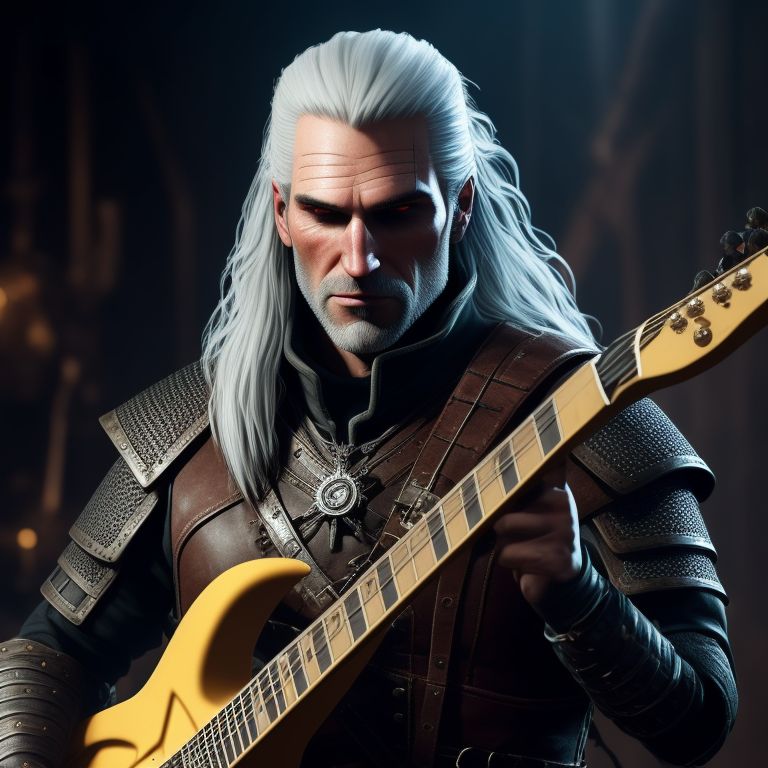 Recent Snake844 Geralt Of Rivia Playing Electric V Shape Guitar   Cli7nj6u5001dmk0fvjg99w9l 1