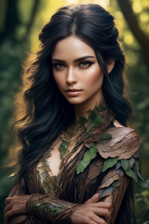 Mermaid_Song: A beautiful dryad with ((bark covering her skin on her ...