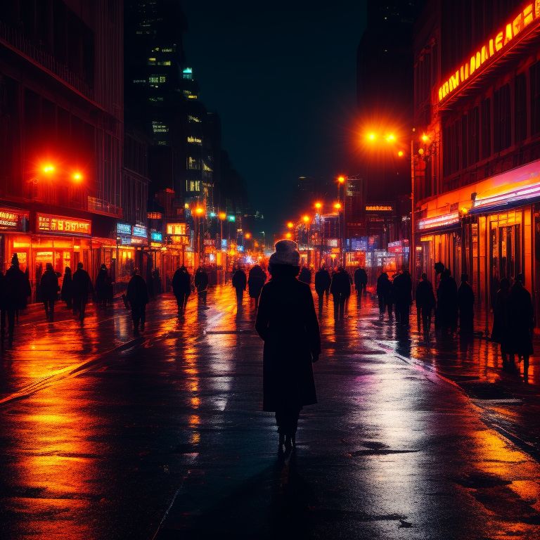 moralturtle525 an elderly lady walking bent over, empty city street, crowd, detailed