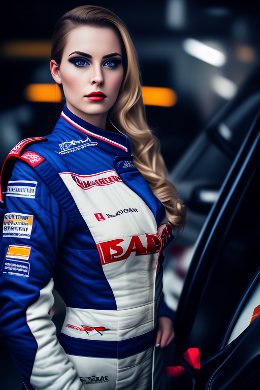 Myndcruzer Woman in car racing uniform