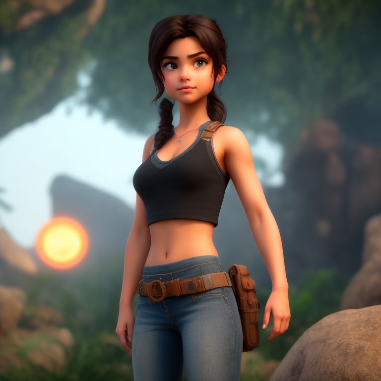 Sad Okapi Samantha Is A Spunky Teenage Girl Akin To Lara Croft With Short Spiky Black