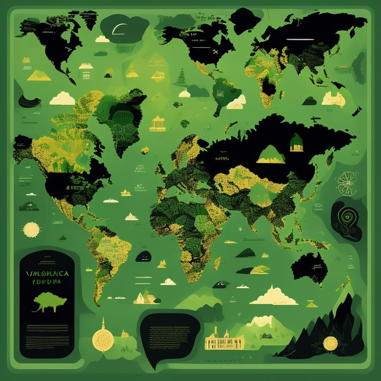 skinnyheron705 the countries in the map varying green hues invoking