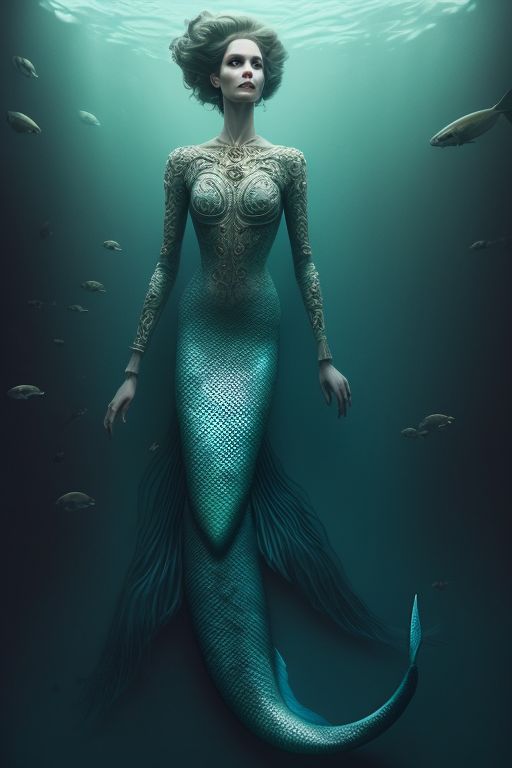 crlp01: full body image of a mermaid on the high seas