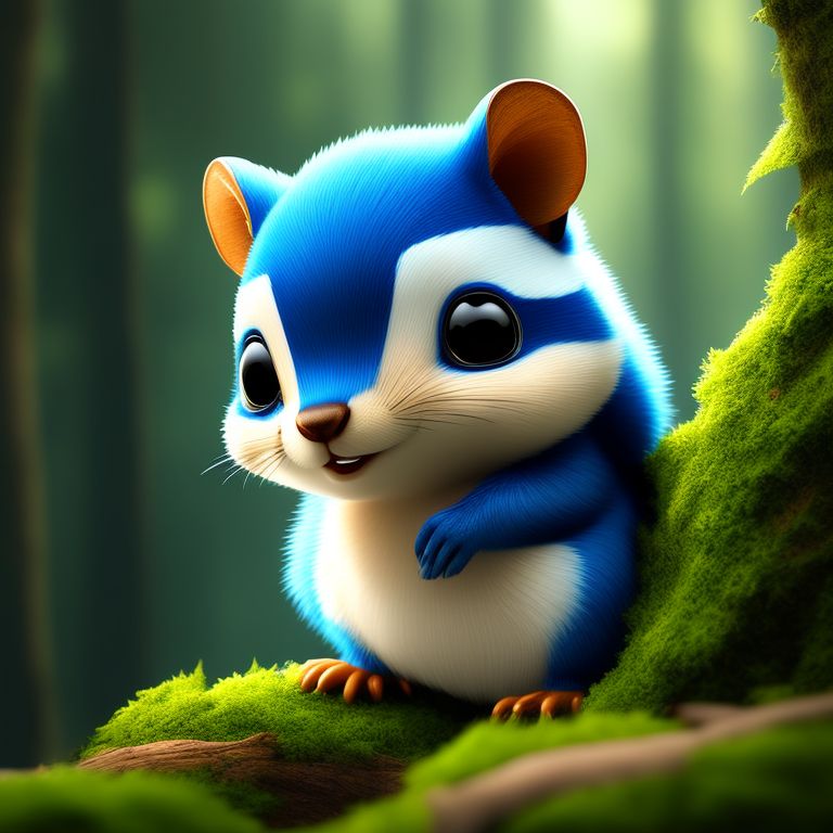 red-mouse255: duolingo logo style blue chipmunk logo