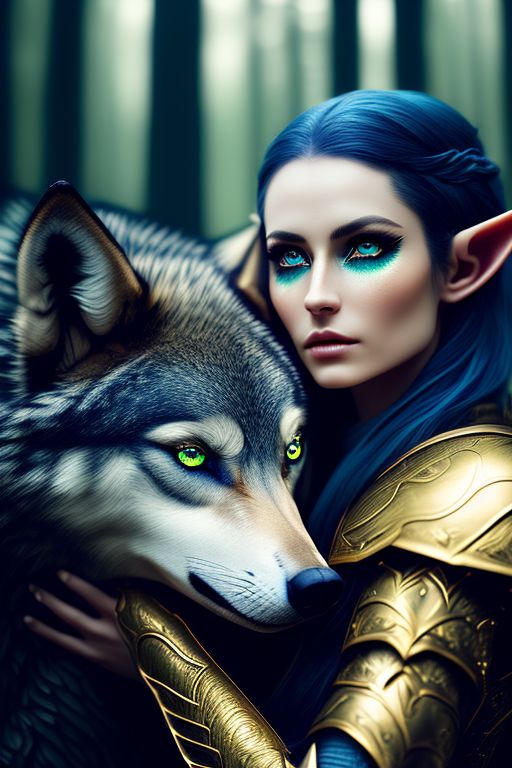 SilverEvermoore ((A female high elf with blue eyes wearing gold elven