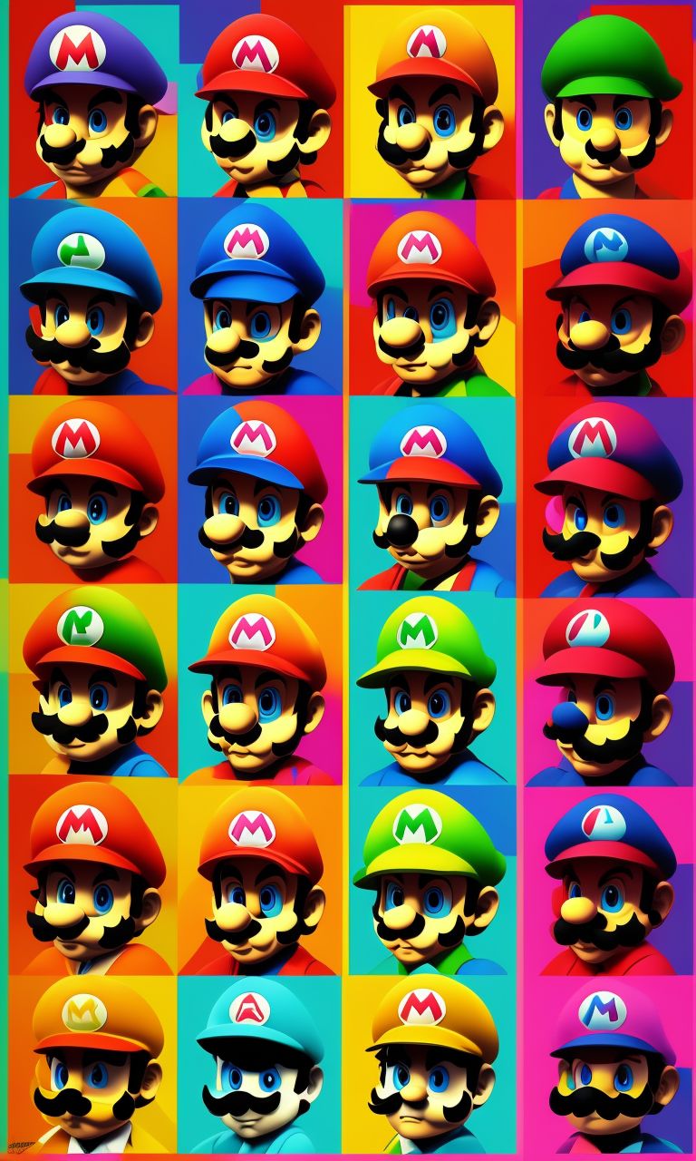 25 Super Mario World Mario and Luigi Sprite Patterns -  in