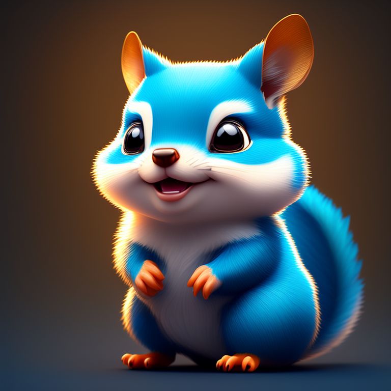 Red Mouse255 Duolingo Style Blue Vecrot Chipmunk Animal