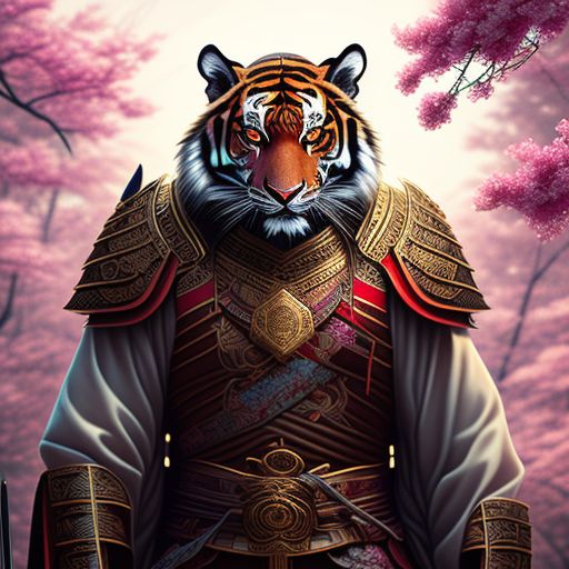 sweet-worm458: A tiger as a samurai warrior