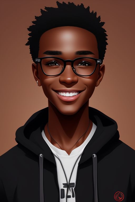 agile-falcon816: a anime digital drawing of a handsome african boy idol ...