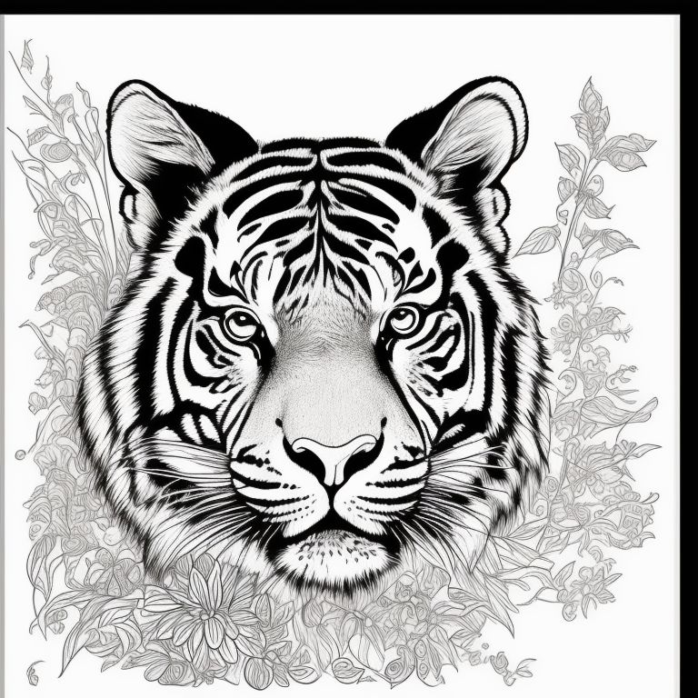 tiger face coloring pages for kids