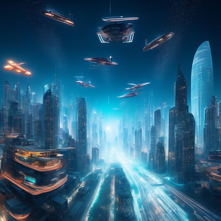 Crisp-stork497: Futuristic City With Flying Cars