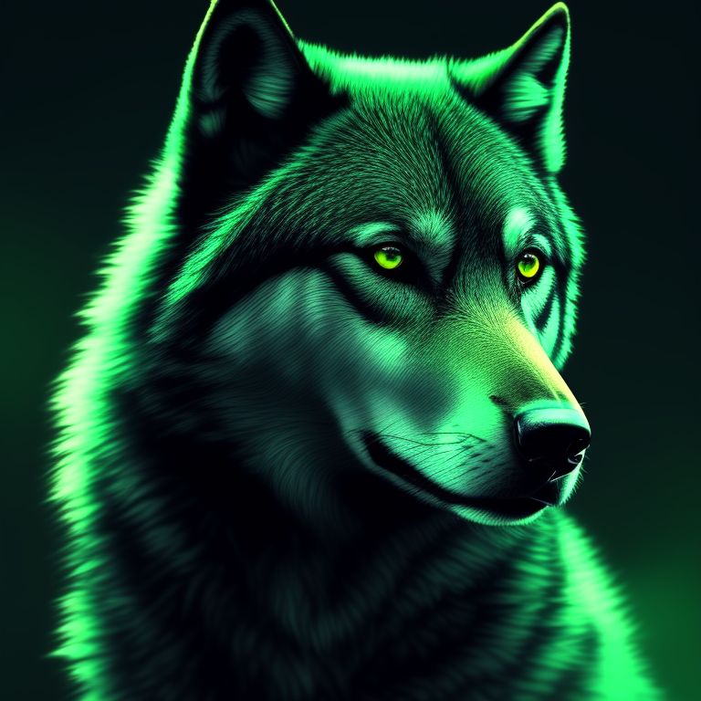 black and green wolf