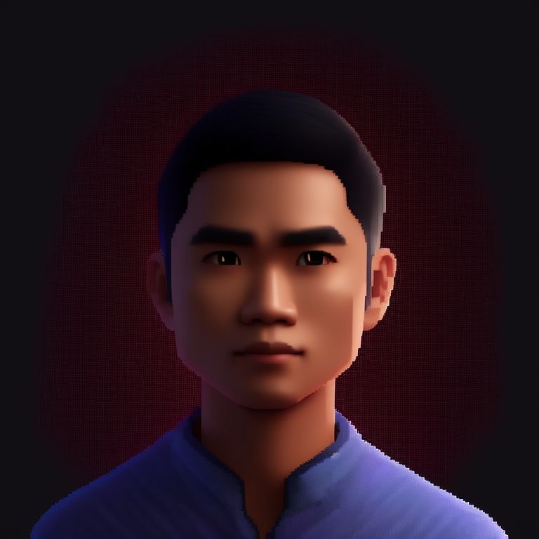 a filipino man, with a combover, Cute pixel art avatar, Pixel render, Dark background, 64-bit, 186”