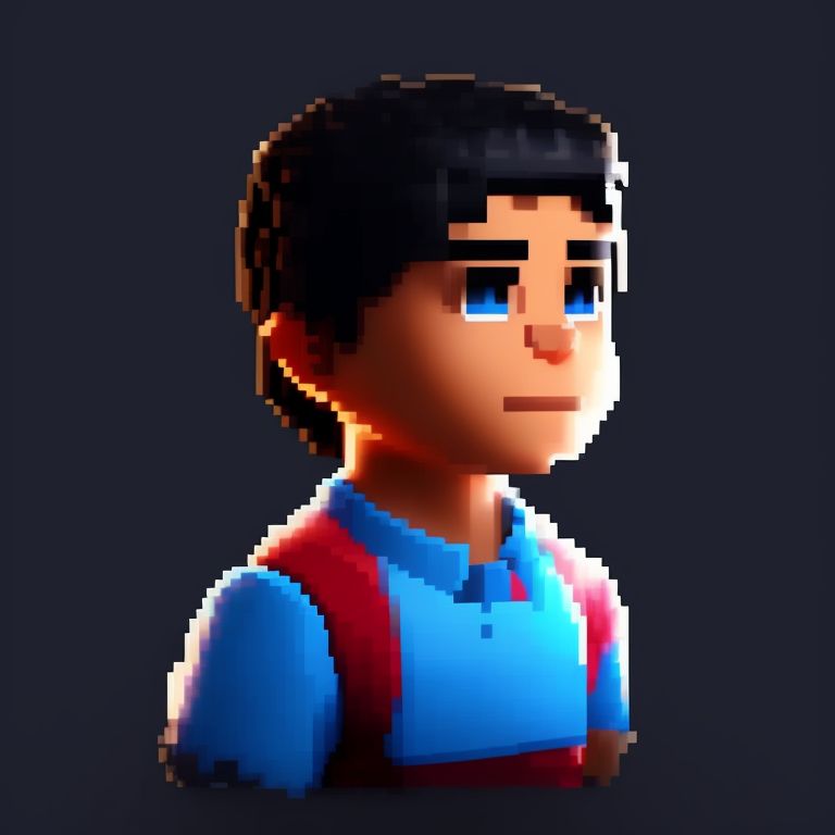 a filipino man, with a combover, Cute pixel art avatar, Pixel render, Dark background, 64-bit, 186”