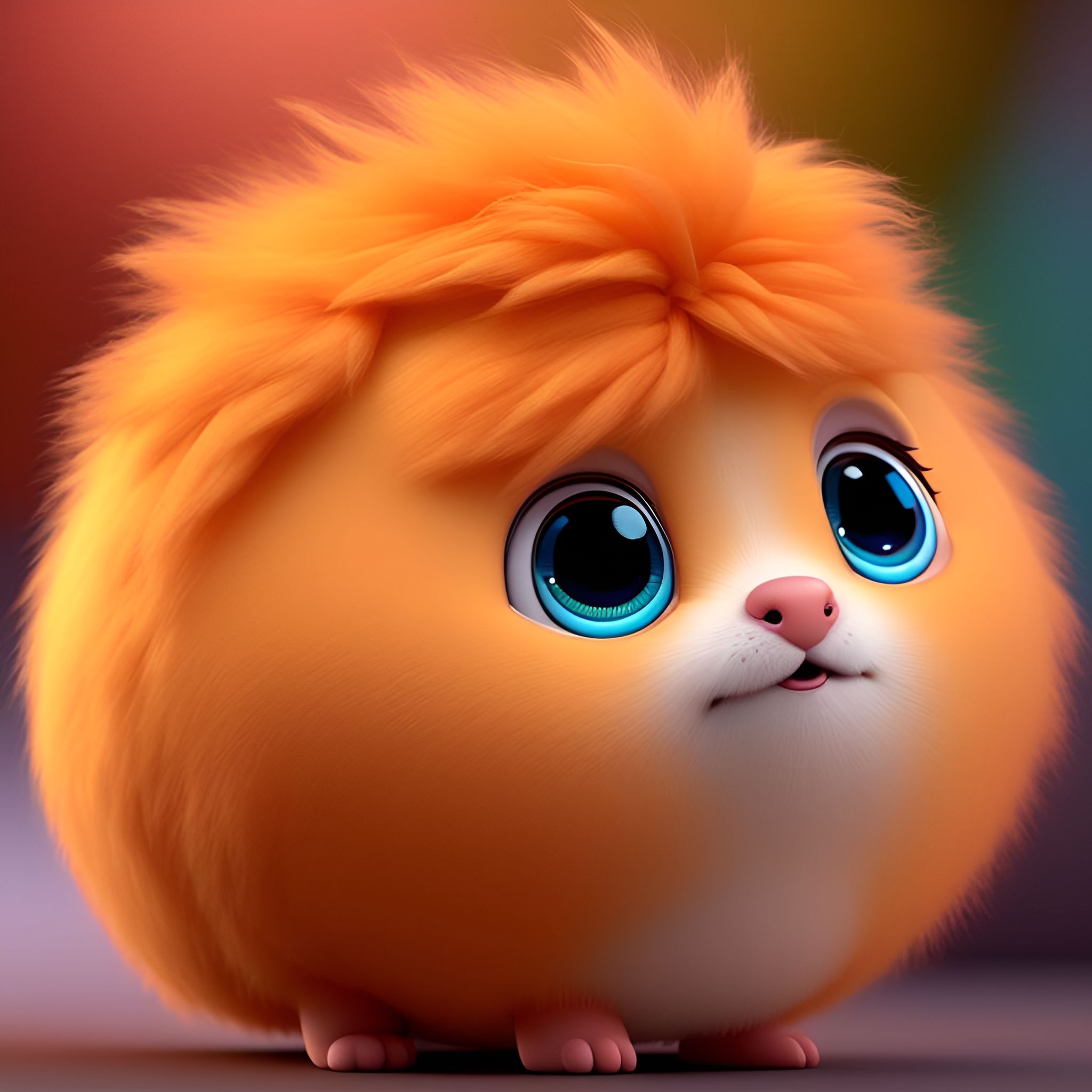 unkemptgnat493 An adorable creature that is round with orange fluffy hair