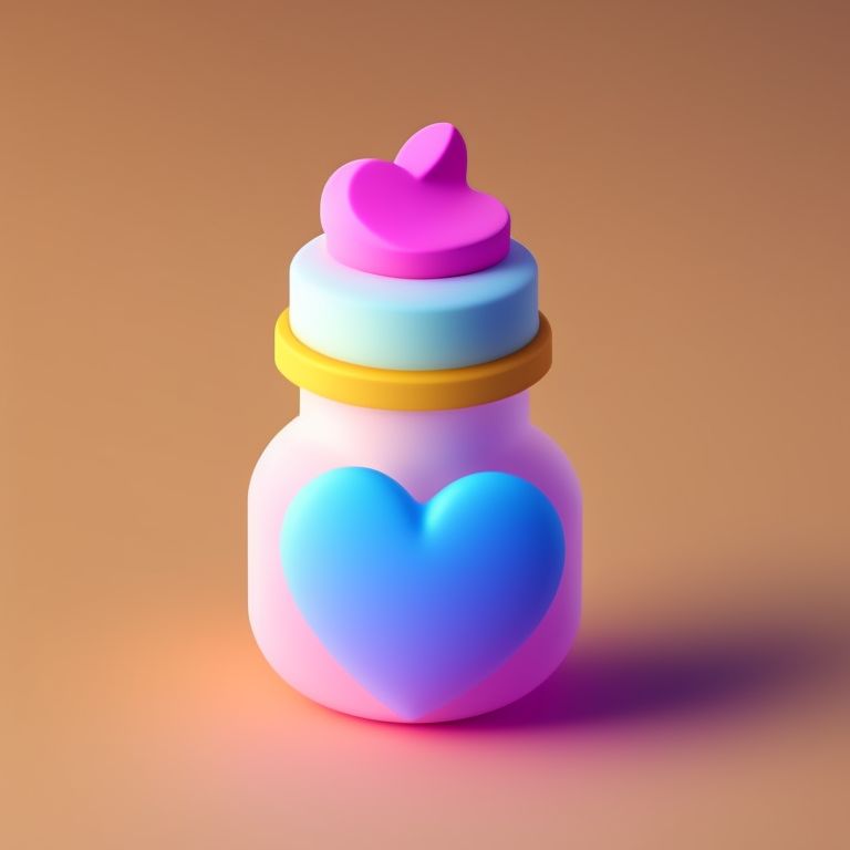 oldmouse16 Tiny cute isometric shampoo bottle emoji, heart shape