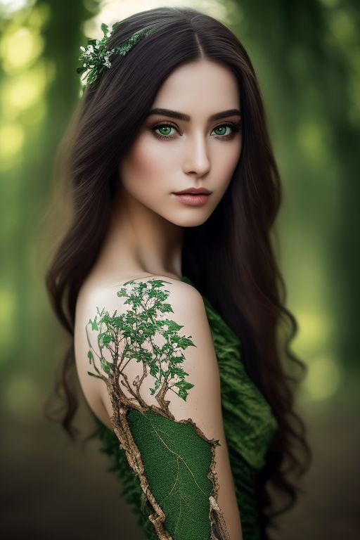 SilverEvermoore: A beautiful dryad with ((3d vine tattoos on her arms ...