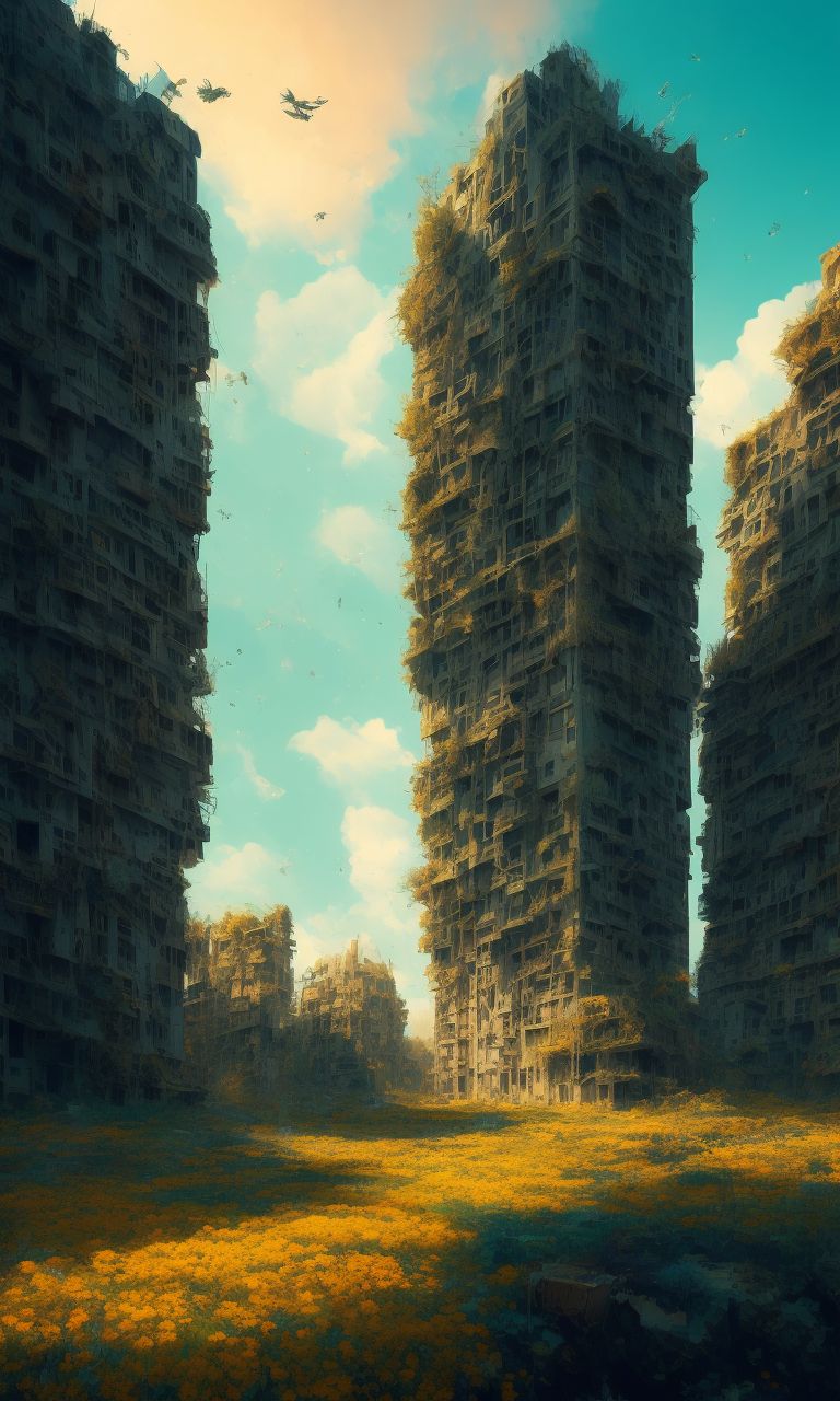 nippy-pony891: Draw dilapidated buildings: Sketch tall buildings ...
