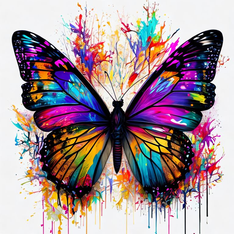 Live Painting Replay - Finger Painted Butterfly
