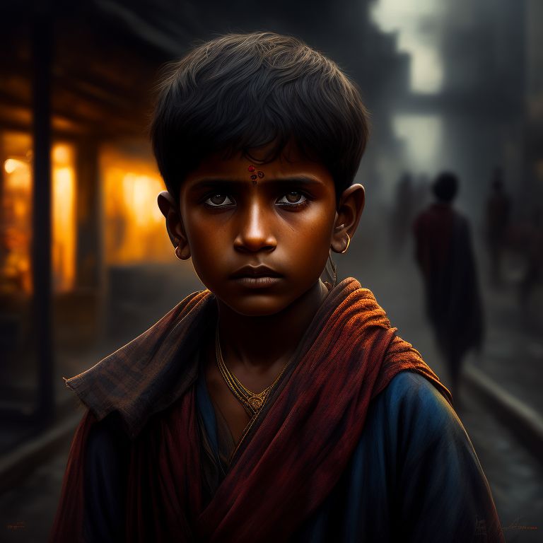 even-dove833: a poor boy on street of mumbai he wait for local