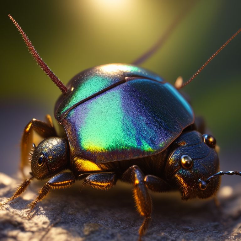 iridescent horned beetle