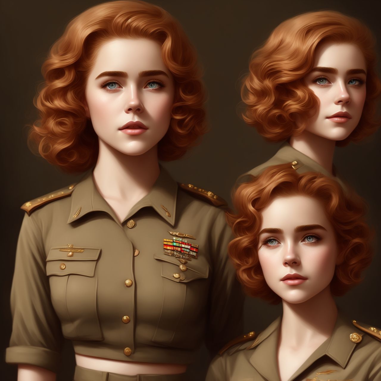 svelte-trout988: kiernan shipka ginger hair cleavage army uniform crop ...