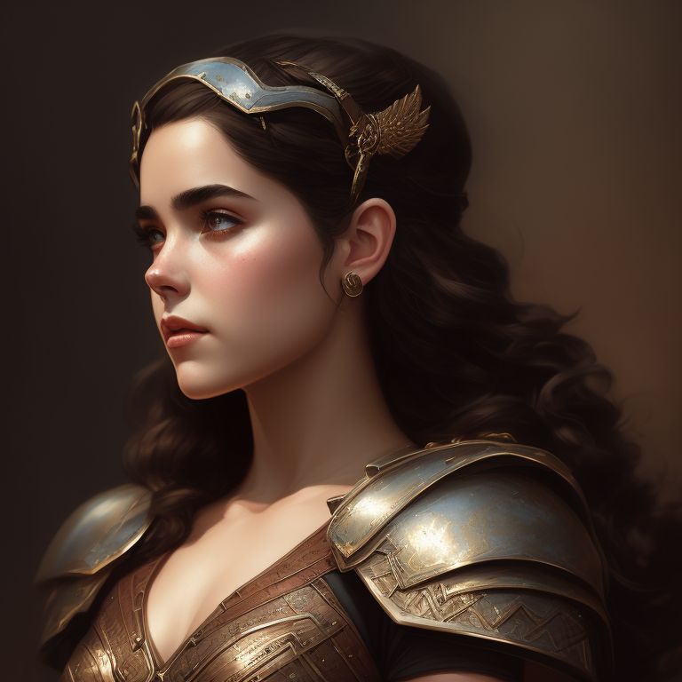 Svelte Trout988 Kiernan Shipka Dark Hair Crop Top Gladiator Armor