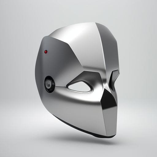 allant699 futuristic face mask design, material metal, and silicon, hole shape on eye and lips