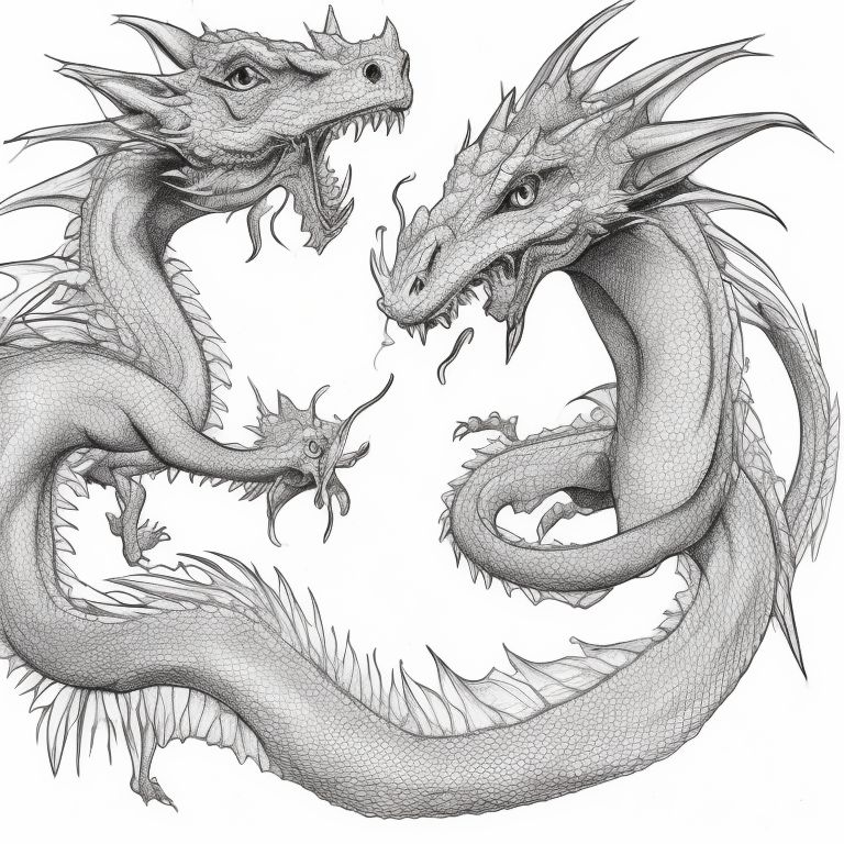 Two Headed Dragon Drawing