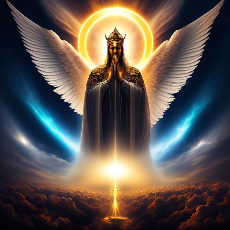 dull-fish635: God on his holy and luminous throne giant angels covering