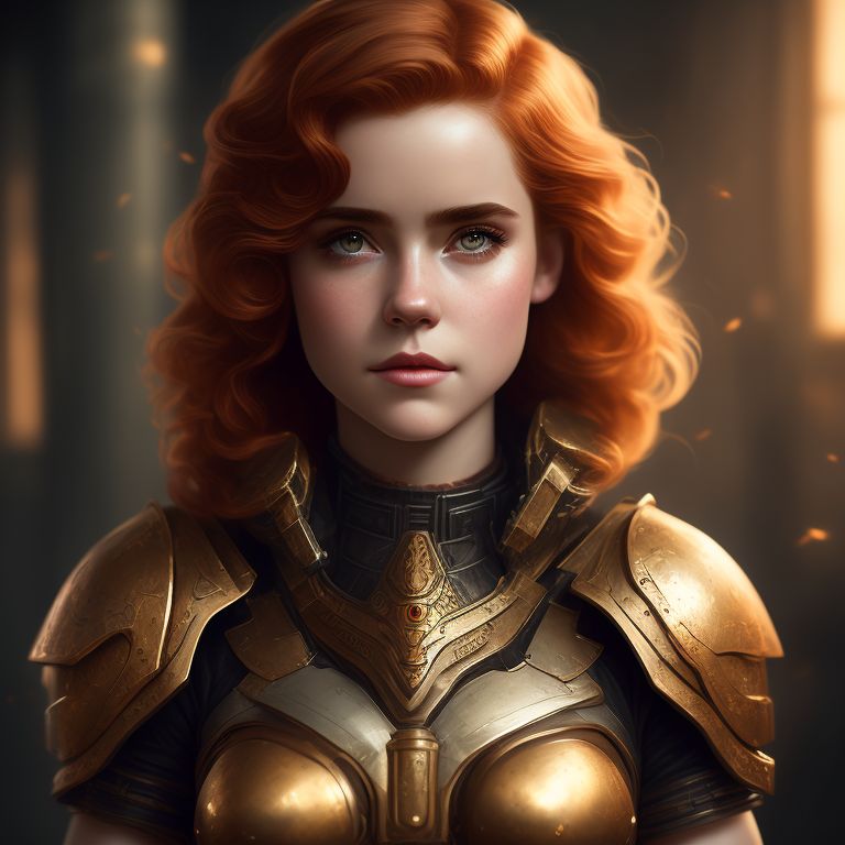 Svelte-trout988: Kiernan Shipka Ginger Hair Warhammer 40k Breast Armor Bra