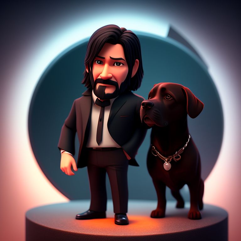 John Wick and Dog, 3D models download