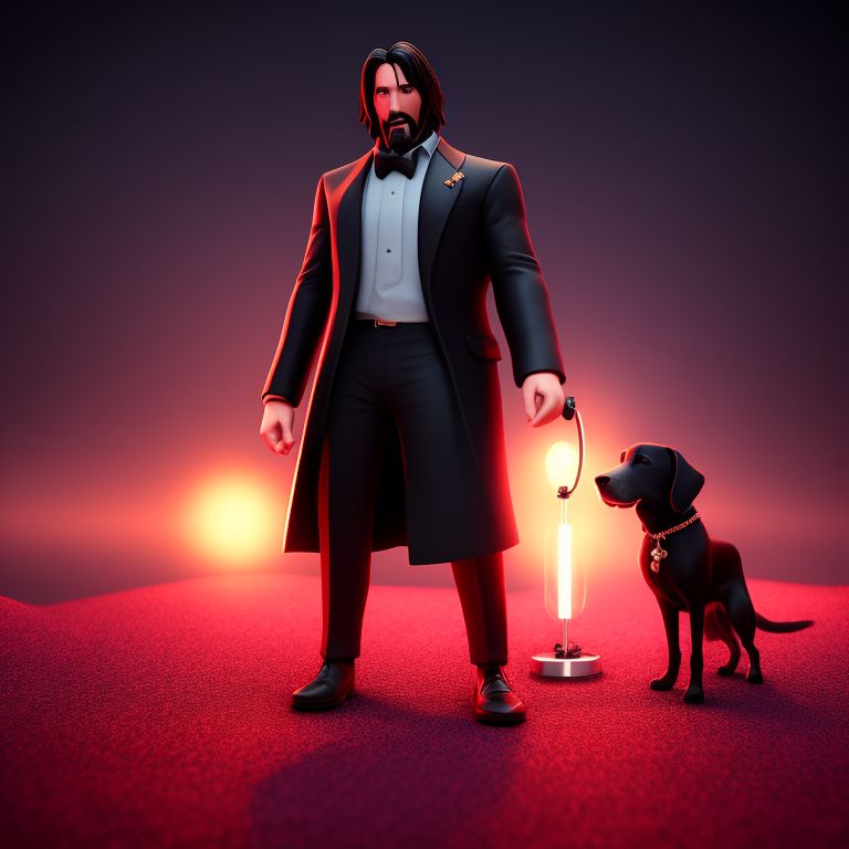 John Wick and Dog, 3D models download