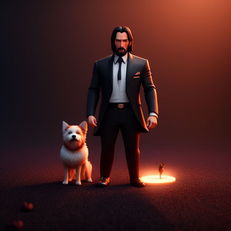 John Wick and Dog, 3D models download