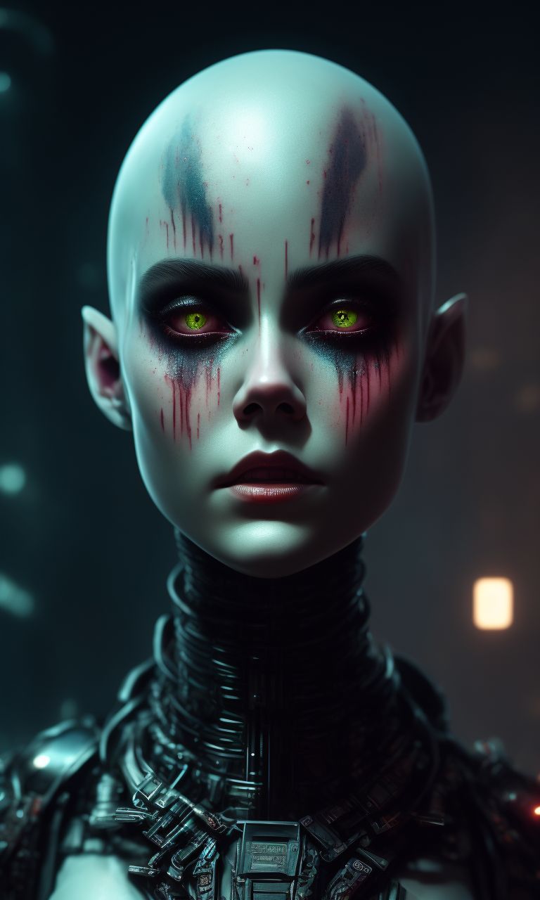 Fae I Annasophia Robb Alien Elf Girl Cyborg With Bleeding Black Eyes