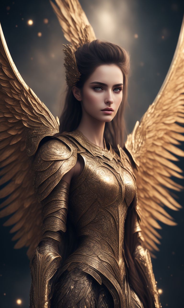 Naglauamorda: Angel In Female Form, In Divine Armor, Full-length, With 