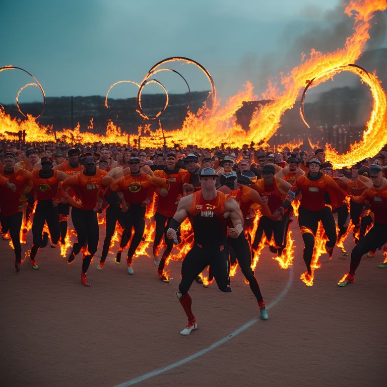 Peter.Wirdemo Name FIRESPRINT, Genre Track and field, Subgenre Run through flaming hoops and