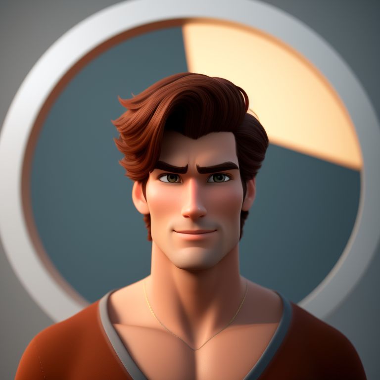 murky-coyote762: Create an 3D avatar of a confident and charismatic man  with a chiseled jawline, piercing eyes, and a strong, muscular body. His  hair is styled in a modern, trendy way, and