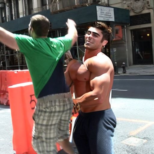 naive-heron903: zac efron giving a wedgie to a fan in the street
