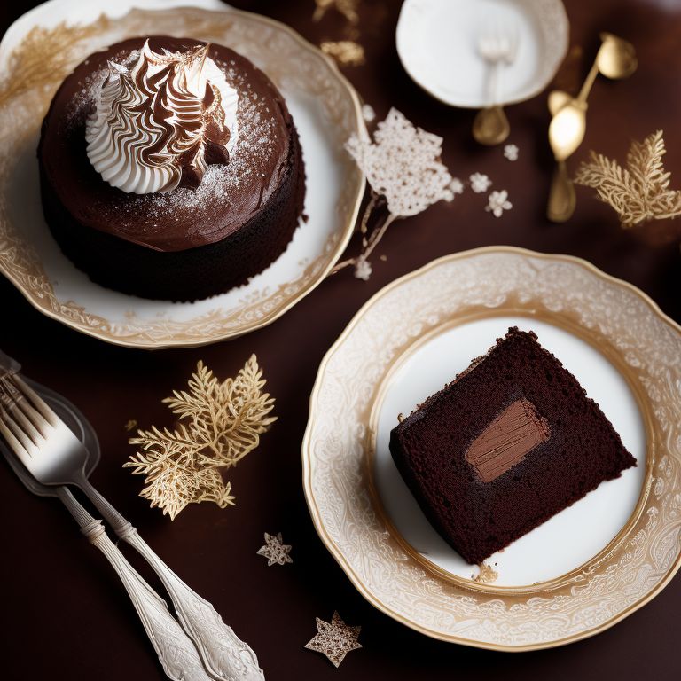 moralturtle525 a delicious chocolate cake, runny meringue frosting