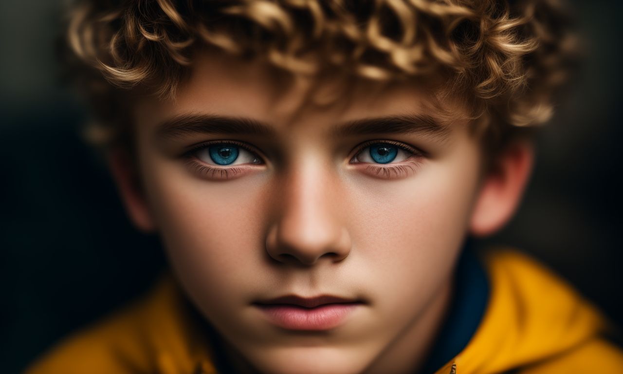 rawlobster426 take a picture of a 15 year old boy with bleu eyes and has blond curley hair