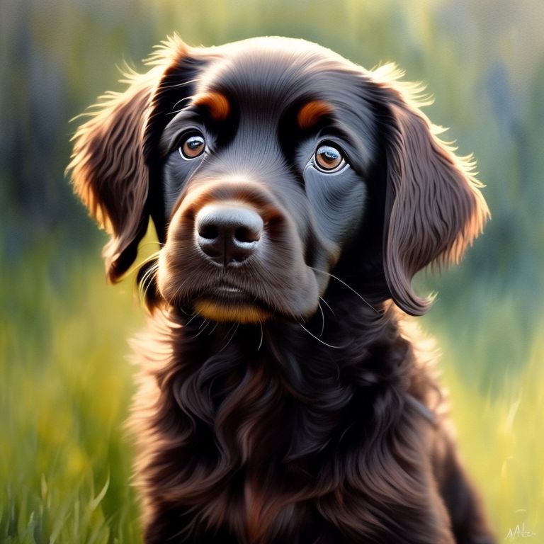 silent-pony405: brown fieldspaniel puppy