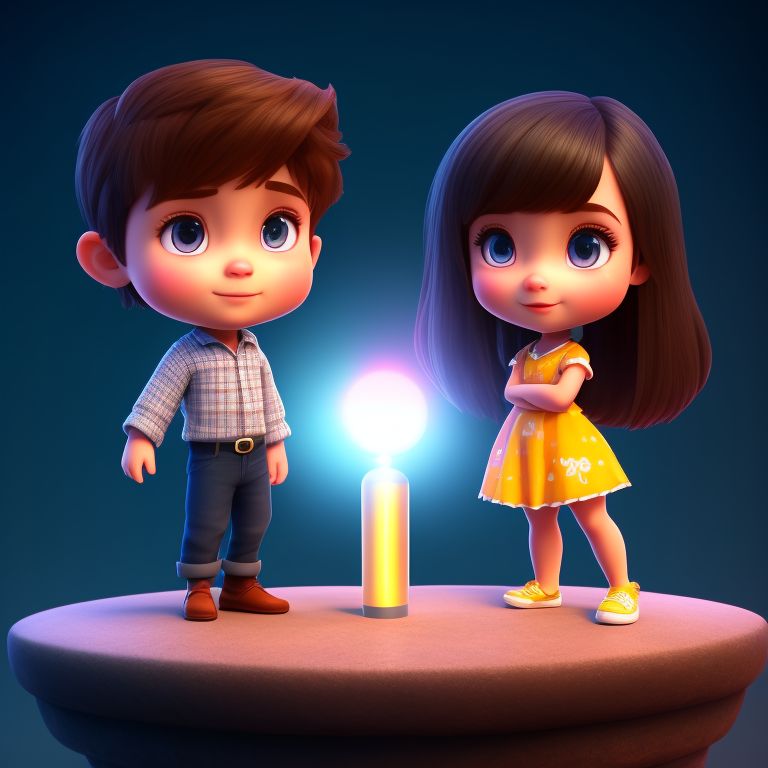standing centered, Pixar style, 3d style, disney style, 8k, Beautiful, A chibi girl with big head and small body and with a boy like hairstyle, 3D style rendered in 8k using beautiful Disney like animation