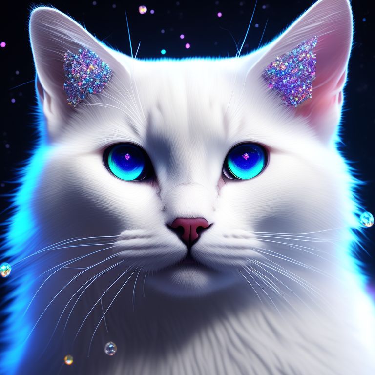 worldly-crow60: A beautiful white cat covered in lots of sparkling diamonds