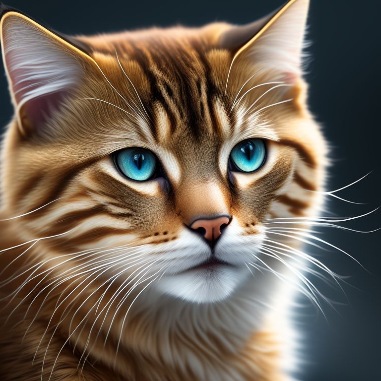 Golden Tabby Cat With Blue Eyes